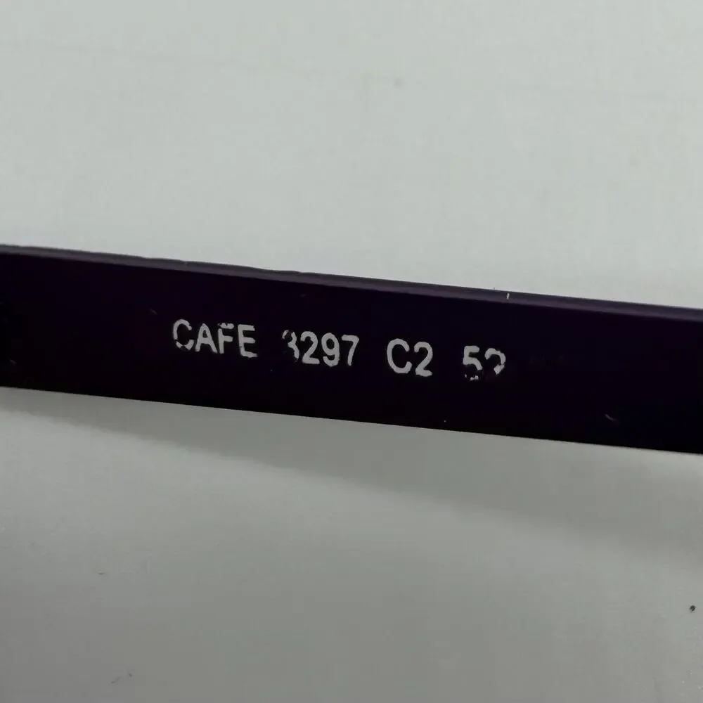 Cafe Lunettes CAFE3297 C2 Womens Purple Eyeglasses Floral Metal Frames Only 52mm
